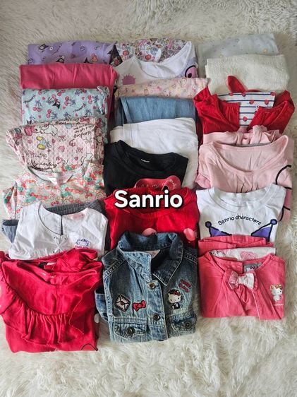 เซ็งกิจการ เสื้อผ้าเด็ก Sanrio แท้ ส่งต่อสภาพเหมือนใหม่ ไม่มีตําหนิ กดป้ายทุกชุด (ไม่ใช่งานกระสอบ) รวม 21 ชุด