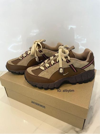 น้ำตาล หนังแท้ รองเท้าผ้าใบ UK 4 | EU 36 2/3 | US 5.5 Nike x Jacquemus Air humara