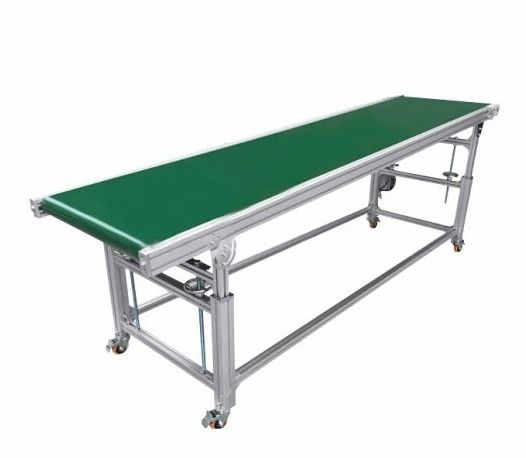 สายพานลำเลียงไฟฟ้า Electric Belt Conveyor แบบล้อเลื่อน สายพาน PVC ในโรงงาน ไม่เคยใช้งาน ขายด่วนถูกๆ 
