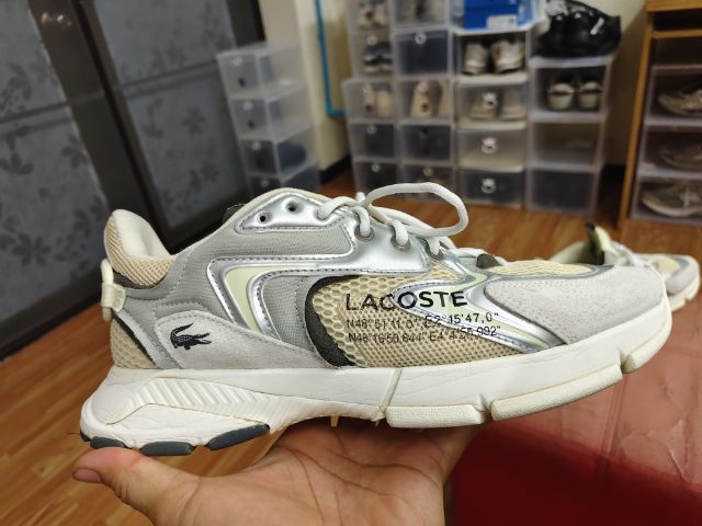 ขาว ผ้า รองเท้าผ้าใบ Lacoste L003 Neo