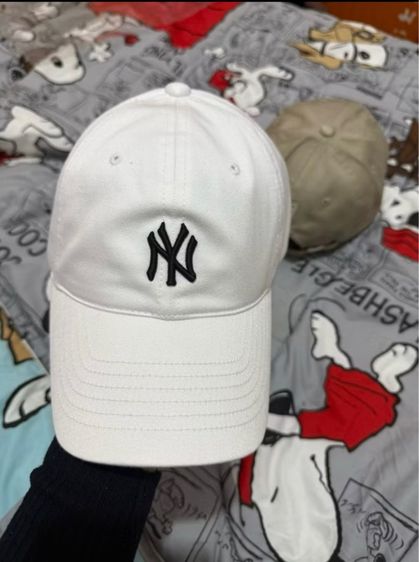 หมวกและหมวกแก๊ป หมวก mlb สีขาว