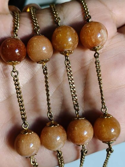 📌สร้อยคองานเก่า หยกเก่าหยกน้ำผึ้งเม็ดใหญ่ 🧡🤎ประมาณ 13 mm. ยาว 28 นิ้ว รวมจี้ 29 นิ้ว สวมคอได้ค่ะ  รูปที่ 3