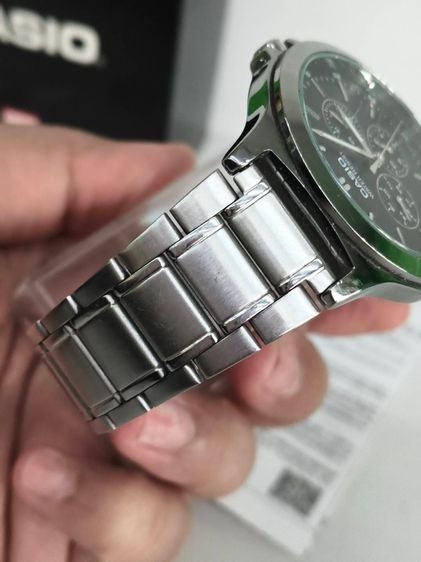 Casio MTP-V300D-1A หน้าปัดดํา สายสแตนเลส ทรงคลาสสิก ใช้งานปกติ มีกล่องและใบ รูปที่ 12