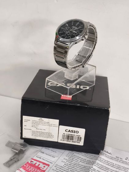 Casio MTP-V300D-1A หน้าปัดดํา สายสแตนเลส ทรงคลาสสิก ใช้งานปกติ มีกล่องและใบ รูปที่ 5