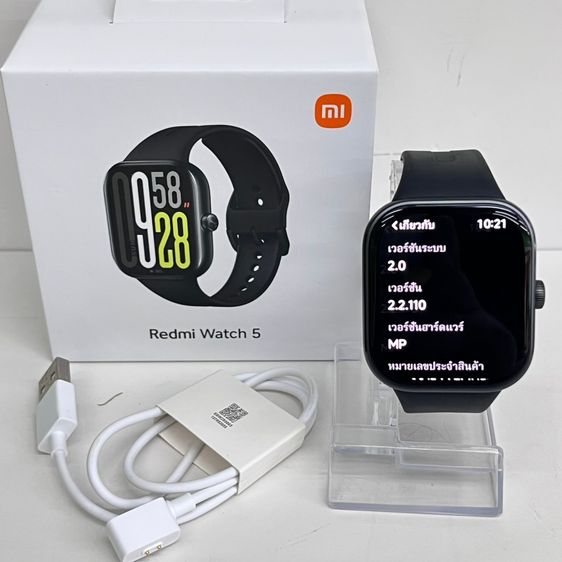 ยาง ดำ Xiaomi Redmi Watch 5 M2462W1 สี Obsidian Black จอใหญ่ แบต 550mAh กันน้ํา 5ATM กล่องครบ