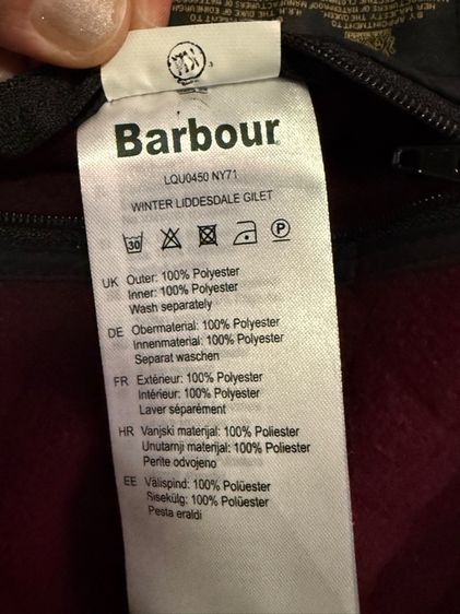 Barbour Winter Liddesdale GiletAuthentic quilted vest  💯 รูปที่ 9