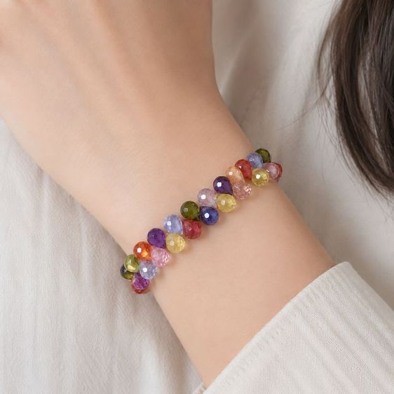 🔖ข้อมือมณีใต้น้ำ🔮( เพชรนาคา ) ทรงหยดน้ำเจียเหลี่ยมสวย   รูปที่ 5
