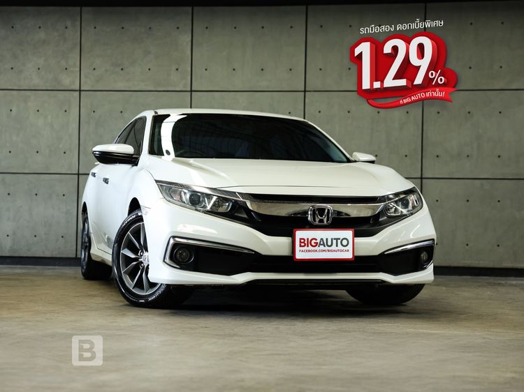 Honda Civic 2019 1.8 EL i-VTEC Sedan เบนซิน ไม่ติดแก๊ส เกียร์อัตโนมัติ ขาว