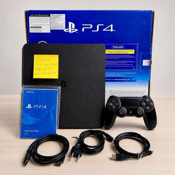 Sony PS4 (Playstation 4) เครื่องเกมส์โซนี่ เพลย์สเตชั่น เชื่อมต่อไร้สายได้ PlayStation 4 Slim PS4 500GB 2218A Original Box Cables Controller