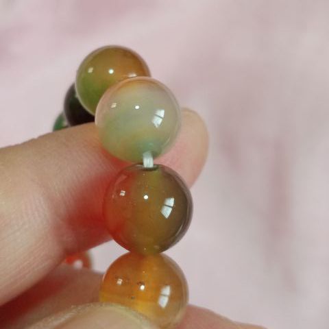 ข้อมือหินอาเกต(Multi-Colored Agate) เม็ด 10มิล  รูปที่ 2