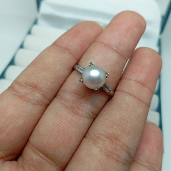 ❌ปิด❌แหวนเงินแท้ ตอกโค้ดSilver ประดับมุก ของจริงสวยมาก งานจากญี่ปุ่น รูปที่ 7