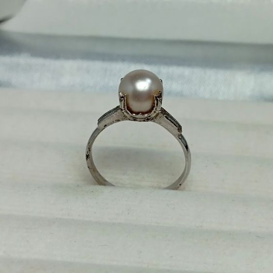 ❌ปิด❌แหวนเงินแท้ ตอกโค้ดSilver ประดับมุก ของจริงสวยมาก งานจากญี่ปุ่น รูปที่ 4