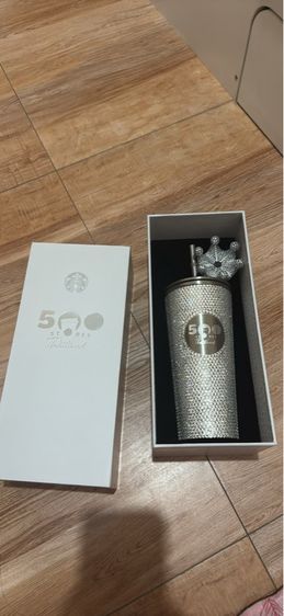 แก้วStarbucks Crystal Rhinestone สีเงิน