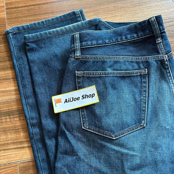 👖★ UNIQLO  Deep Blue Indigo Jeans ★ ของแท้ ทรง Straight Fit รูปที่ 6