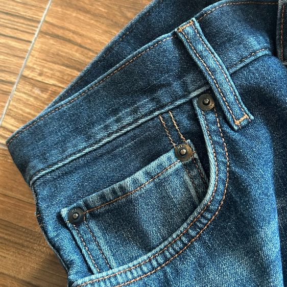 👖★ UNIQLO  Deep Blue Indigo Jeans ★ ของแท้ ทรง Straight Fit รูปที่ 4