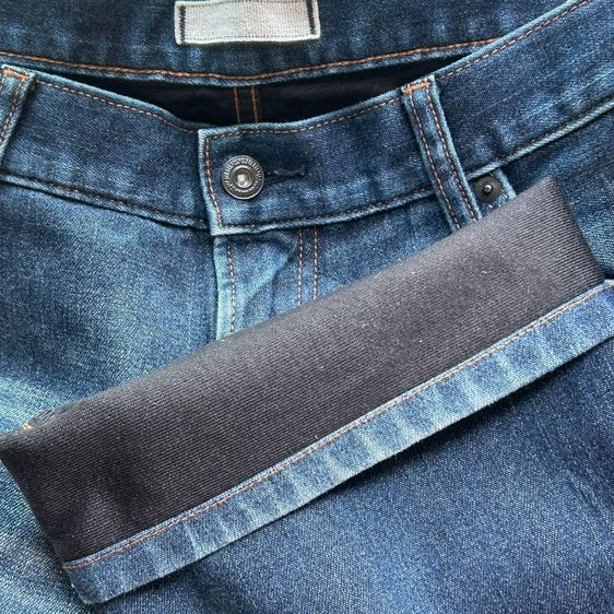 👖★ UNIQLO  Deep Blue Indigo Jeans ★ ของแท้ ทรง Straight Fit รูปที่ 7
