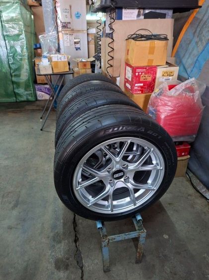 อะลูมิเนียมอัลลอย 15" ล้อแม็กลาย BBS พร้อมยางสภาพสวยจัด ขอบ 15” 4:100