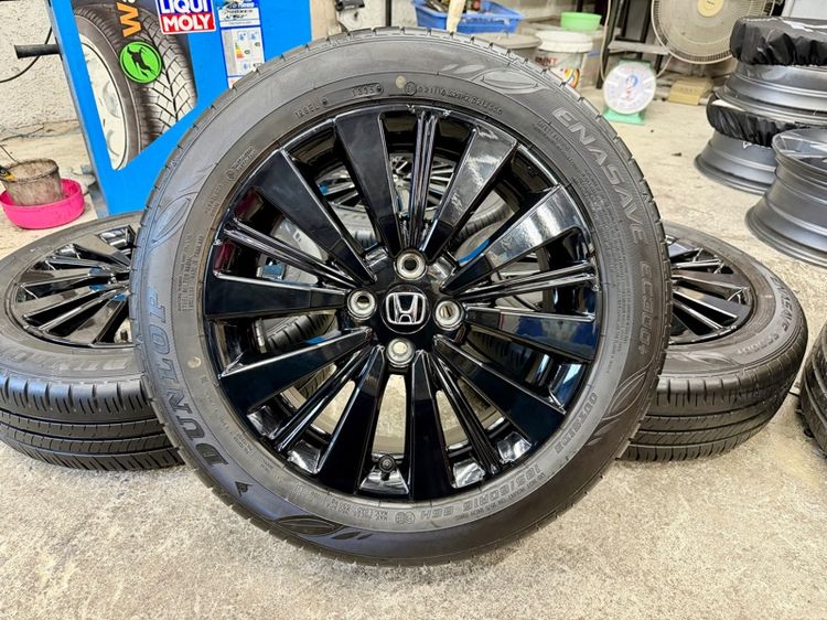 16" ล้อแม็ก HONDA CITY EHEV RS ขอบ 16” ถอดป้ายแดง ยาง DUNLOP 185-60R16 ปี 25 ตุ่มหน้ายางยังเห็นอยู่