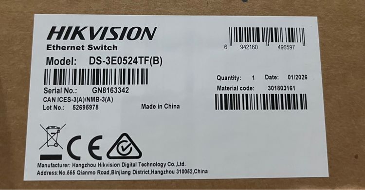 Hikvision DS-3E0524-E(B) 24 Port Gigabit Unmanaged Switch และ Patch Panel 24 Port US-3124A  รูปที่ 8