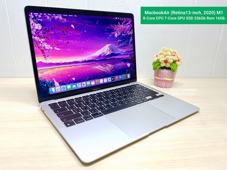 Apple Macbook Air แมค โอเอส 16 กิกะไบต์ อื่นๆ ไม่ใช่ MacbookAir (Retina13-inch, 2020) M1 8-Core CPU 7-Core GPU SSD 256Gb Ram 16Gb สี Silver คุ้มๆ น่าใช้งาน