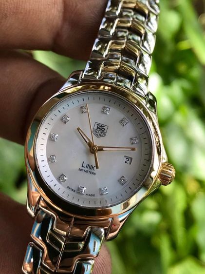 ขาว Tag Heuer Tag​ Heuer​ ​link​ Lady​ Diamond 18K. Gold G4 White MOP Dial WJF1353🇨🇭🇨🇭
