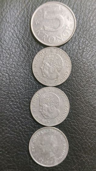 เหรียญ​สวีเดนเก่าน่าสะสม5โครนาปี1982, 1โครนาปี1968,1โครนาปี1973,1โครนาปี2001 รูปที่ 6