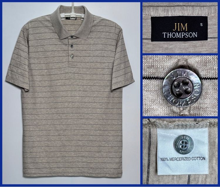 ⚠️เหมือนใหม่‼️เสื้อโปโล JIM THOMSON ของแท้ รุ่นใหม่ ลายสวย