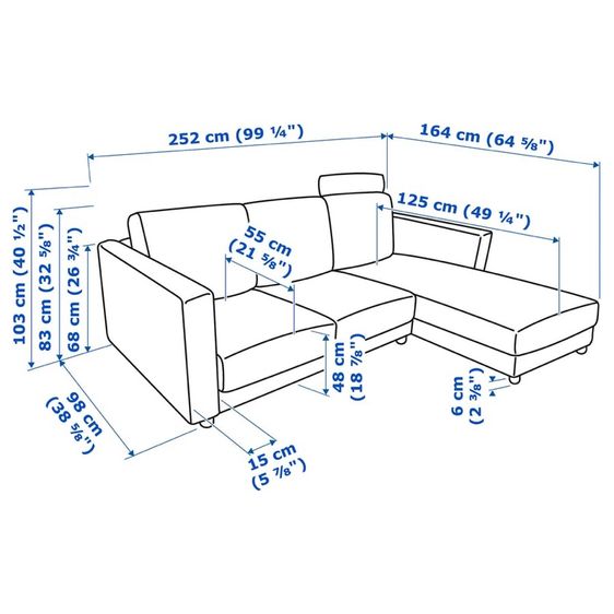 โซฟา L 3ที่นั่ง L สลับได้ ถอดซักได้ ผ้าใหม่ เปิดเก็บของได้ IKEA รุ่น VIMLE  รูปที่ 10