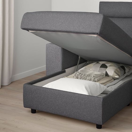โซฟา L 3ที่นั่ง L สลับได้ ถอดซักได้ ผ้าใหม่ เปิดเก็บของได้ IKEA รุ่น VIMLE  รูปที่ 8