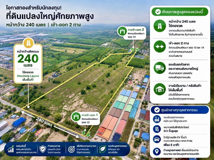 ขายที่ดิน EEC ระยอง 109 ไร่ ผังม่วงลาย ติดถนน 240 ม. รูปที่ 2