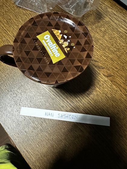 ถ้วยกินกาแฟ OVALTIN ขาย 120 รวมส่ง มีถ้วยกับฝาปิด