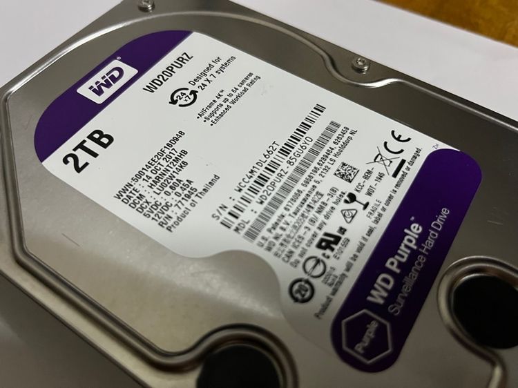 ที่เก็บข้อมูลและเมมโมรี่การ์ด Hard disk 2 TB.