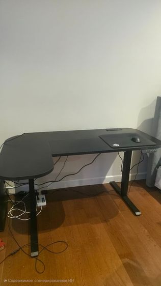โต๊ะคอมพิวเตอร์ ไม้ ดำ Height-adjustable electrically powered desk