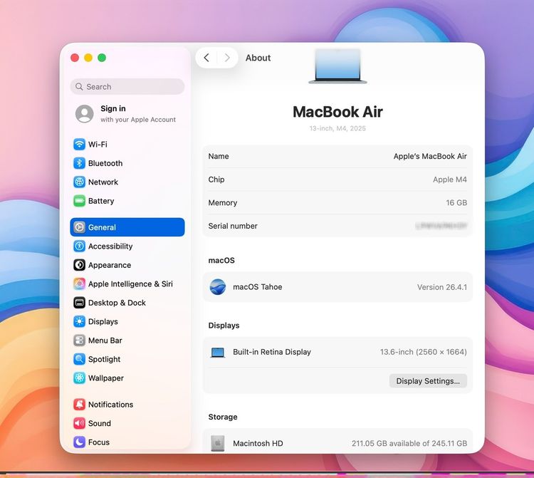 MacBook Air 13.6-inch M4 2025 Ram16GB SSD256GB SkyBlue apple care 29 April 2027  รูปที่ 12