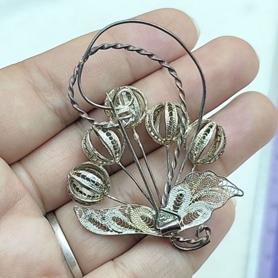 🔖เข็มกลัดเงินแท้ชิ้นใหญ่ ตอกโค้ด925 วินเทจเก่า ของจริงสวยมาก   งานจากญี่ปุ่น รูปที่ 3