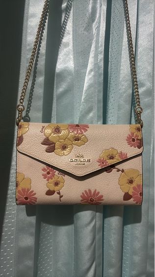 Coach Travel Envelope Wallet In Signature With Floral Print