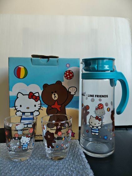 ชุดเหยือก​ชื่นใจ​ Line x HelloKitty ของพรีเมี่ยม 7-11 มือ 2 สภาพดี ยังไม่ได้ใช้ ครบชุดพร้อมกล่อง