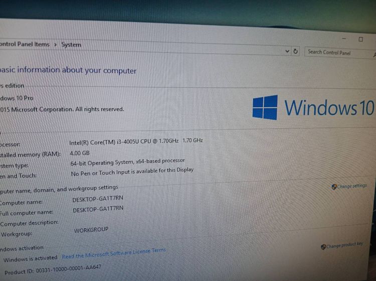 าย ALL IN ONE Lenovo I3 4005U พร้อมใช้งาน Ram8G HDD 500G ลงวินโด10 รูปที่ 5