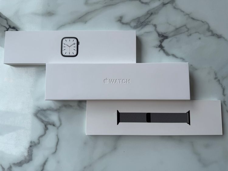 ดำ  Apple Watch   S7 45 mm รุ่นพิเศษ ตัวสแตนเลส Stainless Steel  GPS -LTe ใช้ซิมได้ 