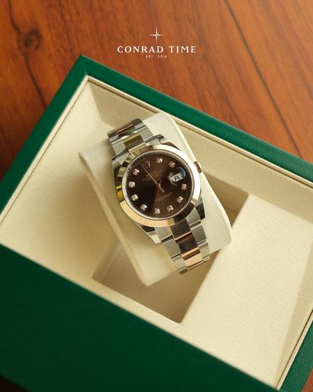 New Rolex Datejust 126301 Chocolate Diamond Dial Two-Tone Oyster 2026 41mm. Fullset  รูปที่ 3