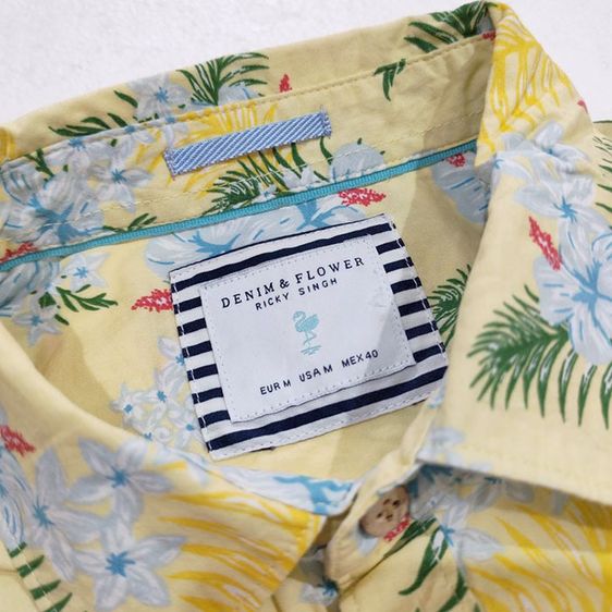 Hawaii Shirt เสื้อฮาวาย แบรน์ Denim Flower สภาพใหม่ป้ายห้อย รูปที่ 3