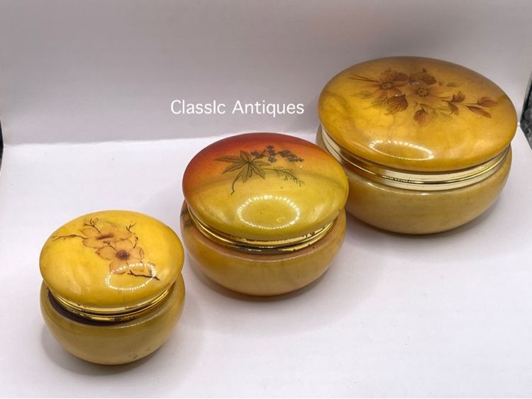 ตลับ หินอลาบาสเตอร์ (Alabaster) อิตาลีเก่าสะสม