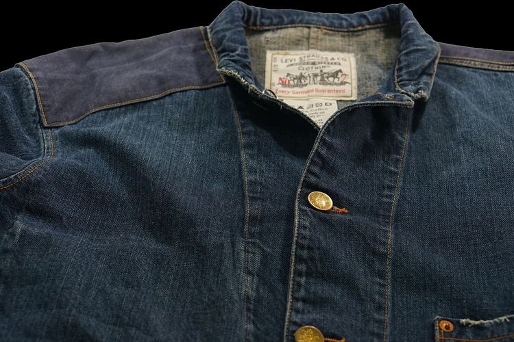 LEVI LVC VINTAGE SACK COAT DENIM CHORE JACKET JEANS sz 40,M รูปที่ 9