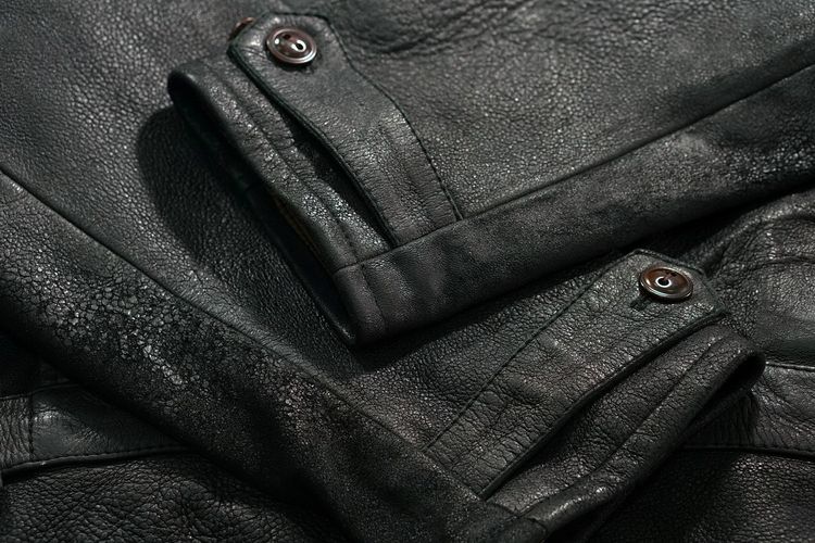 Levi's Vintage 1930S Menlo Leather Jacket Black SZ M รูปที่ 7
