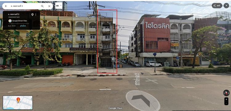 ขายตึกแถว 4ชั้น 20ตร.ว ริมถนนพระราม3 ปากซอยพระราม3 20 ฝั่งแม่น้ำเจ้าพระยา ใกล้Terminal21 900เมตร