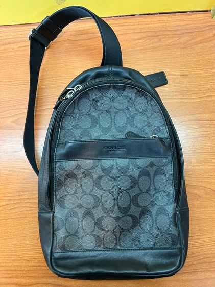 ดำ หนังเทียม Coach Charles Pack กระเป๋าสะพายข้างผู้ชาย 
