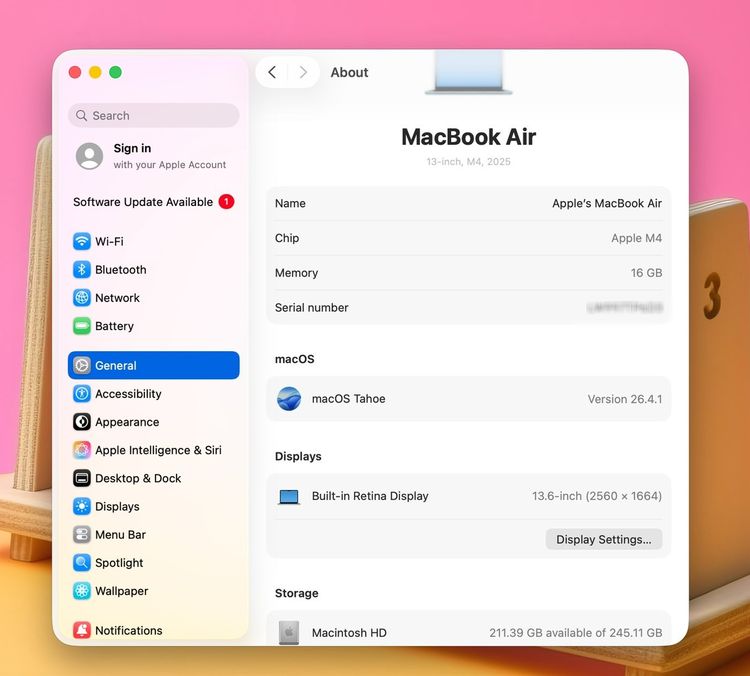 MacBook Air 13.6-inch M4 2025 Ram16GB SSD256GB SkyBlue apple care 24 March 2027  รูปที่ 12
