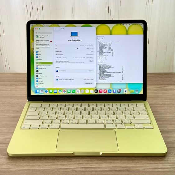 อายุ 1.5 เดือน MacBook Neo 256 สีเหลือง Citrus รอบชาร์จ 16 แบต 100 ครบยกกล่อง ซื้อ AppleCare ได้ รูปที่ 6