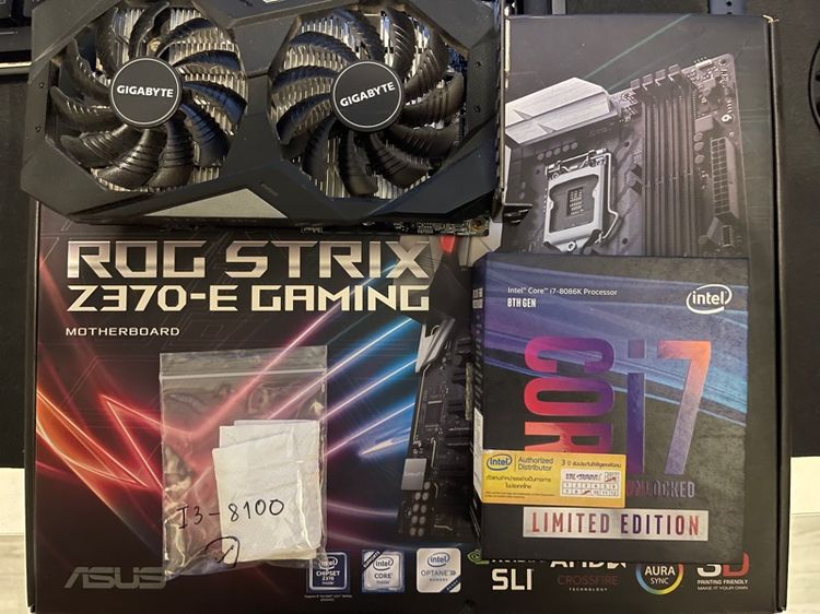 อื่นๆ cpu i7 8086k mb rog strix z370e