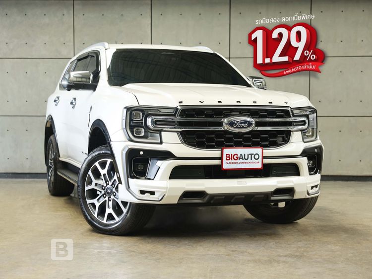 Ford Everest 2022 2.0 Bi-Turbo Titanium+ 4WD Utility-car ดีเซล ไม่ติดแก๊ส เกียร์อัตโนมัติ ขาว